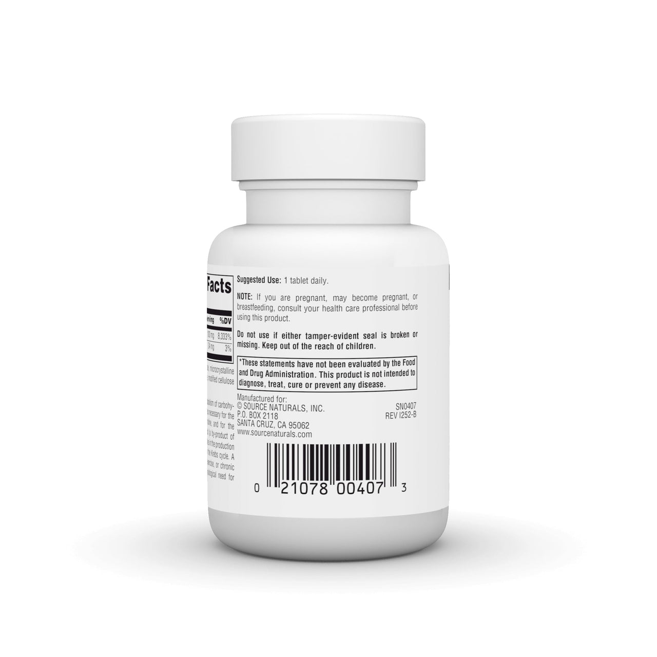 Source Naturals Vitamin B-1, Thiamin, Supports Energy Production* - 100 mg - 100 Tablets