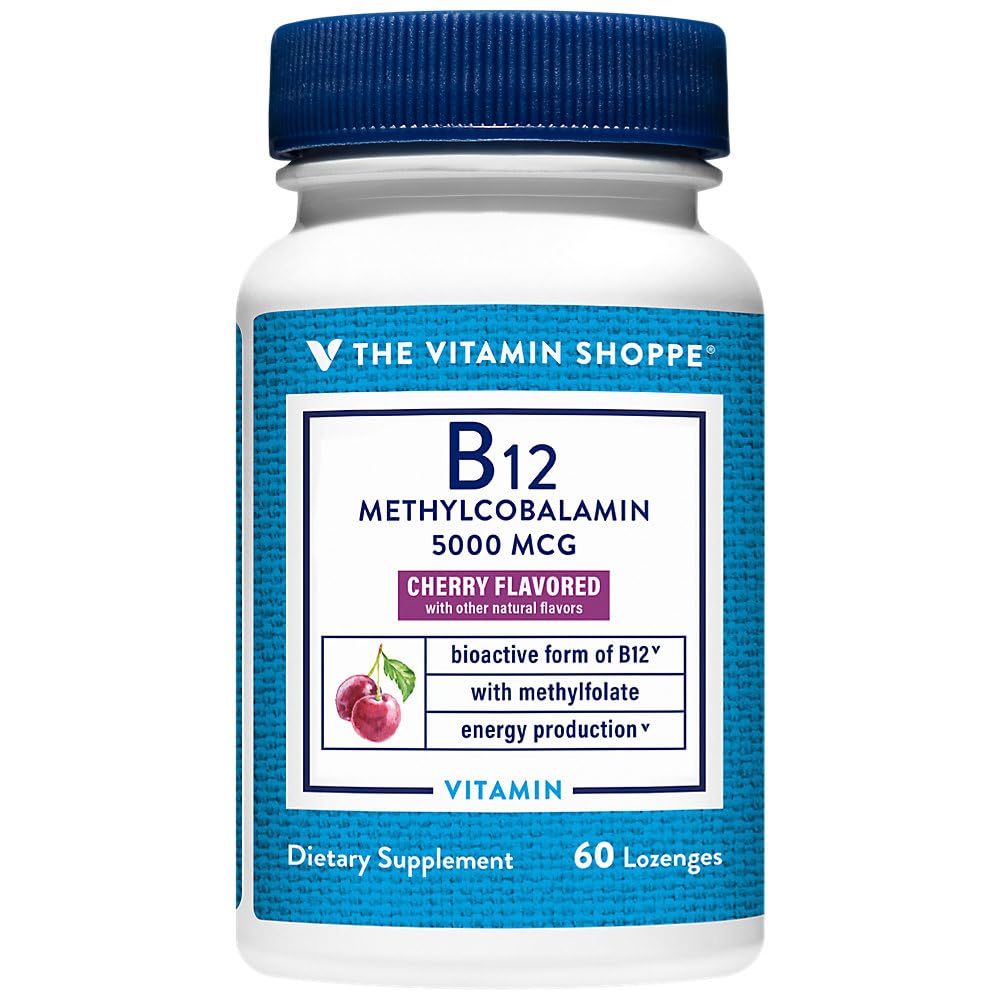 Vitamin B12 Methylcobalamin a" 5,000 MCG a" Cherry (60 Lozenges)
