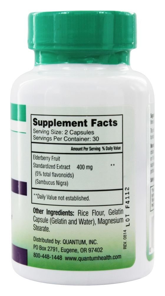 Quantum Health Elderberry Extract 400mg - 60 caps, 5 Pack