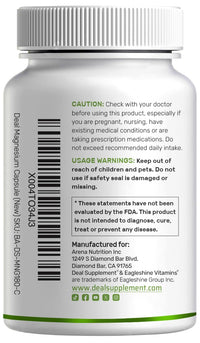 Thumbnail for Deal Supplement Magnesium Glycinate 500mg, 240 Veggie Capsules | 100% Chelated for Easy Absorption | Essential Mineral Supplement | Non-GMO, Gluten-Free