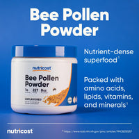 Thumbnail for Nutricost Bee Pollen Powder (8 oz) (Unflavored) - 227 Servings, Gluten Free, Non-GMO, Vegetarian Dietary Supplement