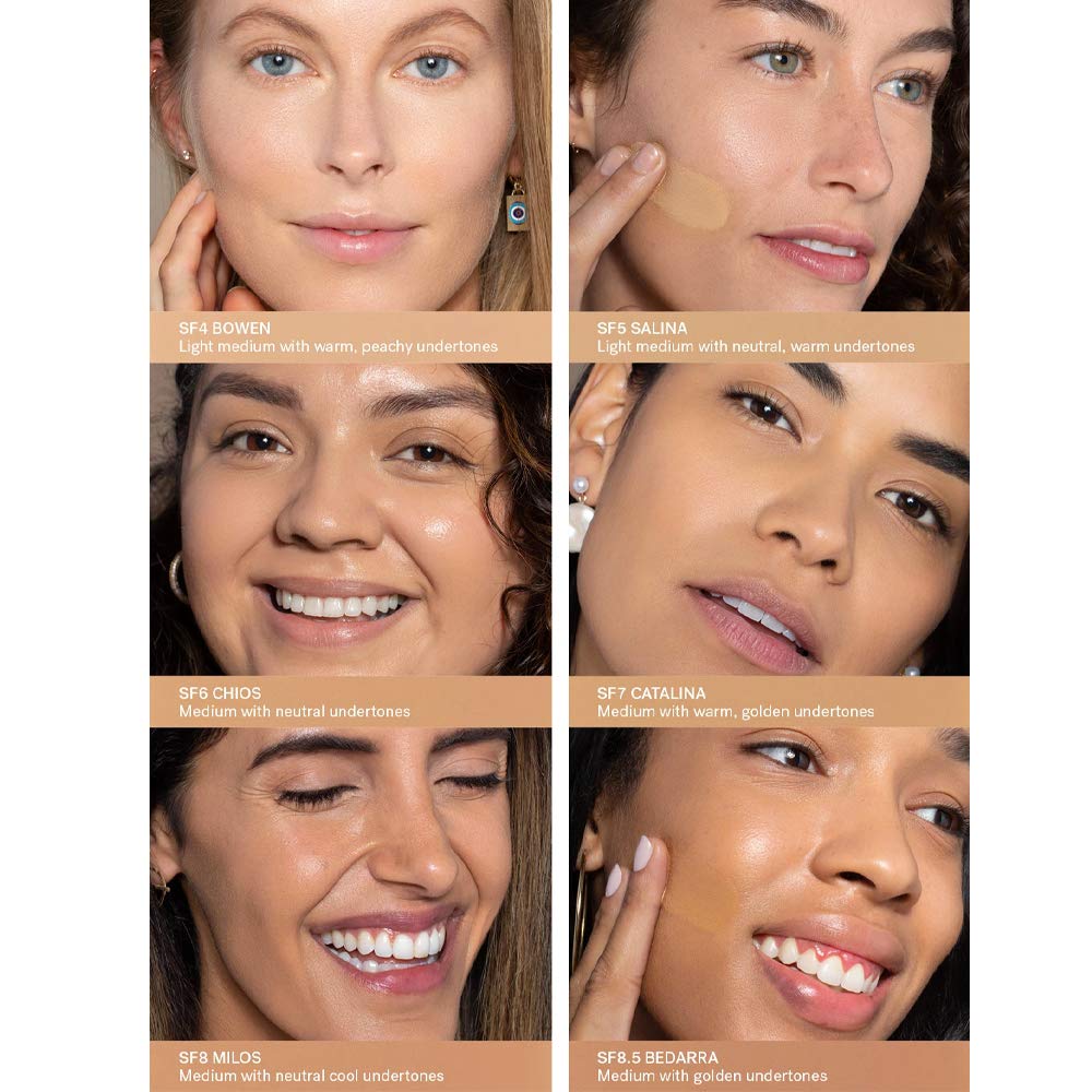 ILIA - True Skin Serum Foundation | Non-comedogenic, Cruelty-Free, Vegan, Weightless Feel, Buildable Coverage, Safe For Sensitive Skin (Milos SF8)