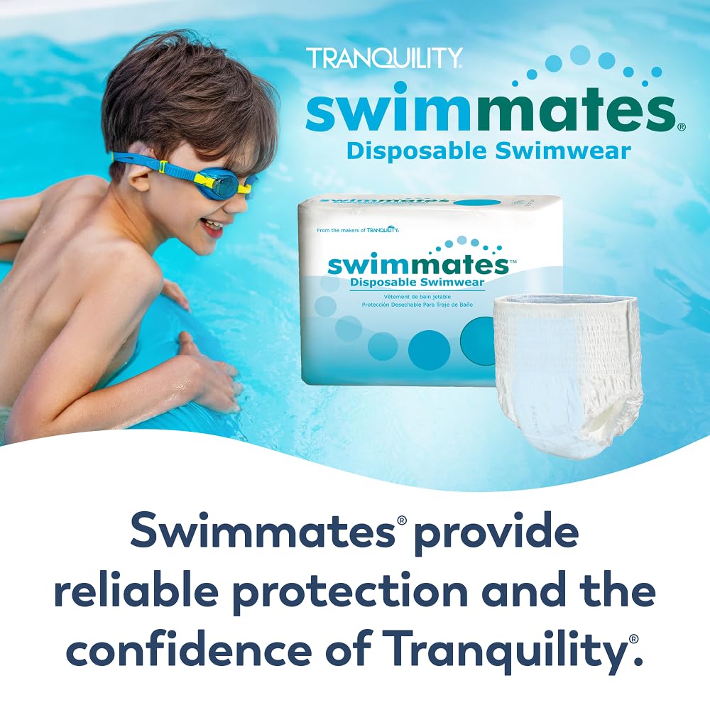 Swimmates Adult Swim Underwear, Pull-Up with Tear-Away Side Seams, Unisex, Disposable, XX-Large (62"- 80" Waist), 12 Count (Case of 4)
