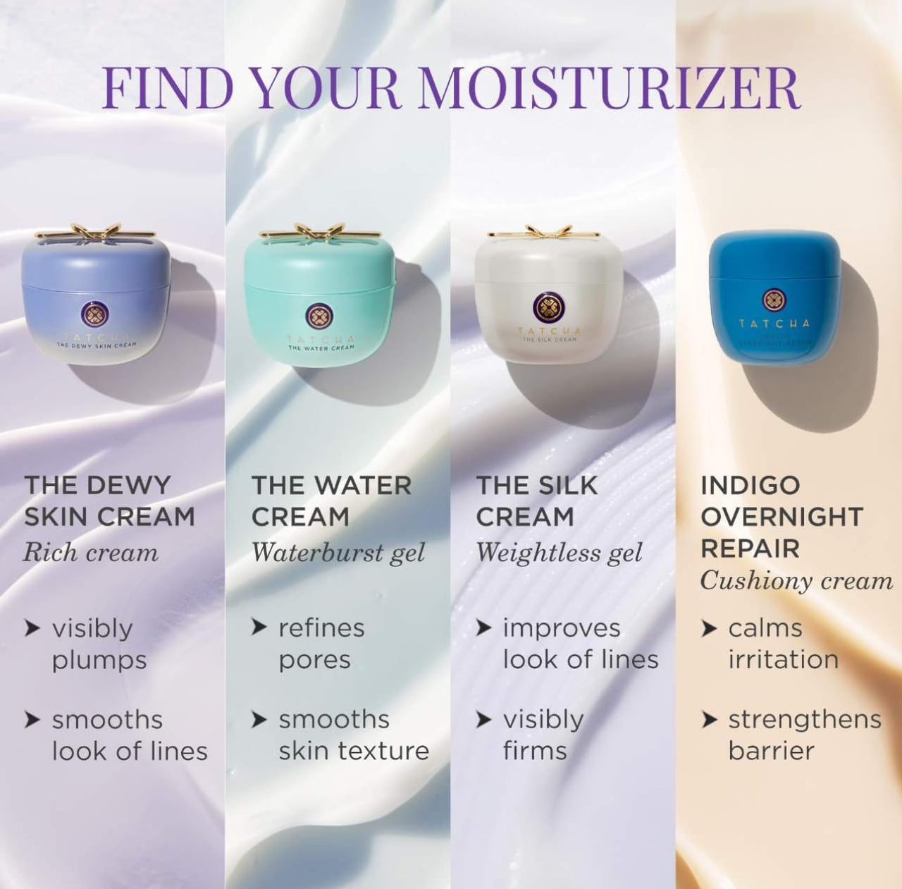 TATCHA The Water Cream | Cream Moisturizer for Face, Optimal Hydration For Pure Poreless Skin | Travel Size | 10 ml / 0.34 oz