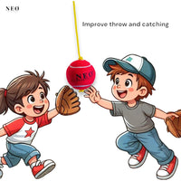 Thumbnail for Neo Sportings Training/Playing/Hanging Ball with 3 Meter Nylon Rope, for Practice and Drill, Cricket/Baseball/Pet Toy, Red Colour (1)