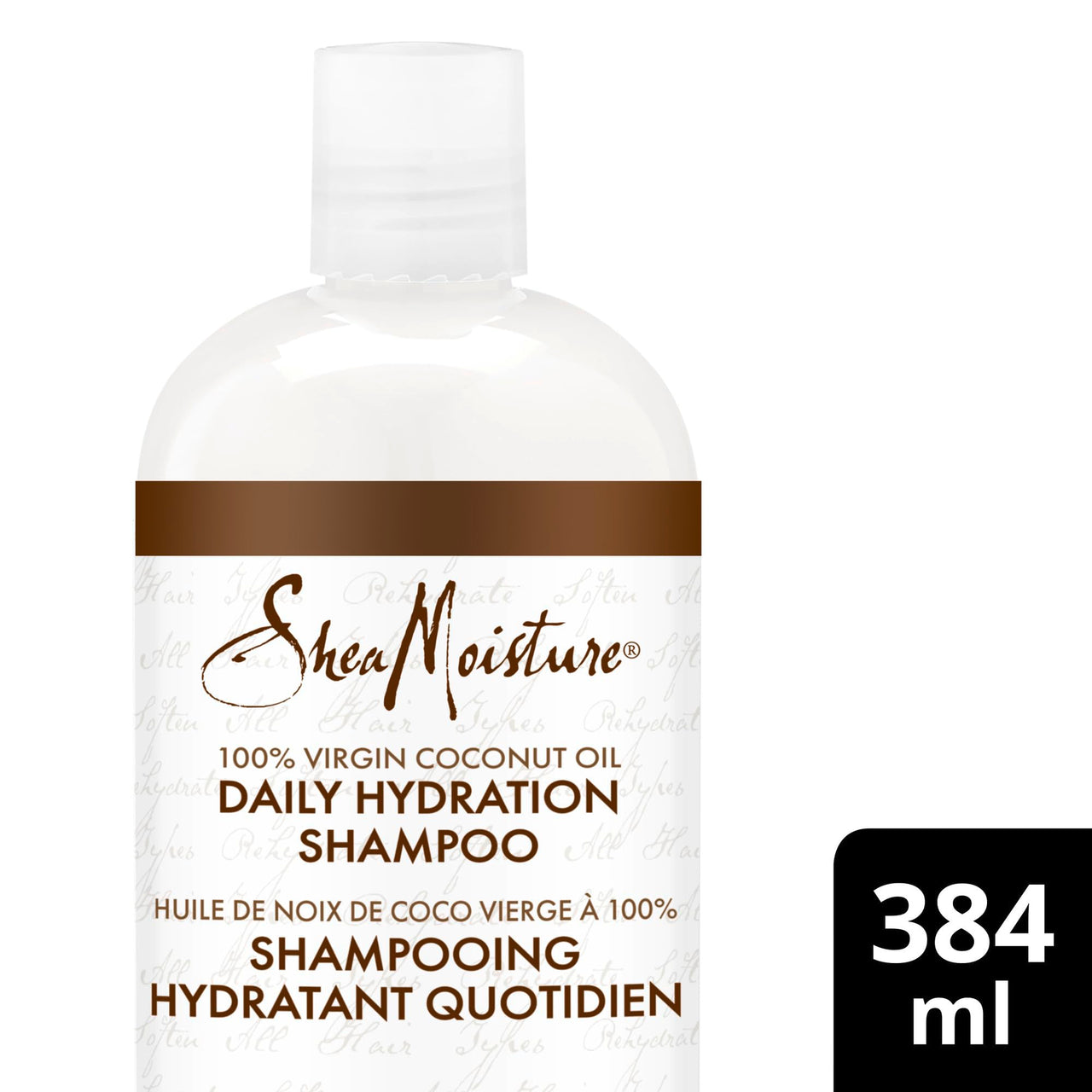 Shea Moisture Daily Hydration Shampoo hair care for all hair types 100% Virgin Coconut Oil with Coconut Oil, Coconut Milk, Acacia Senegal 384 ml