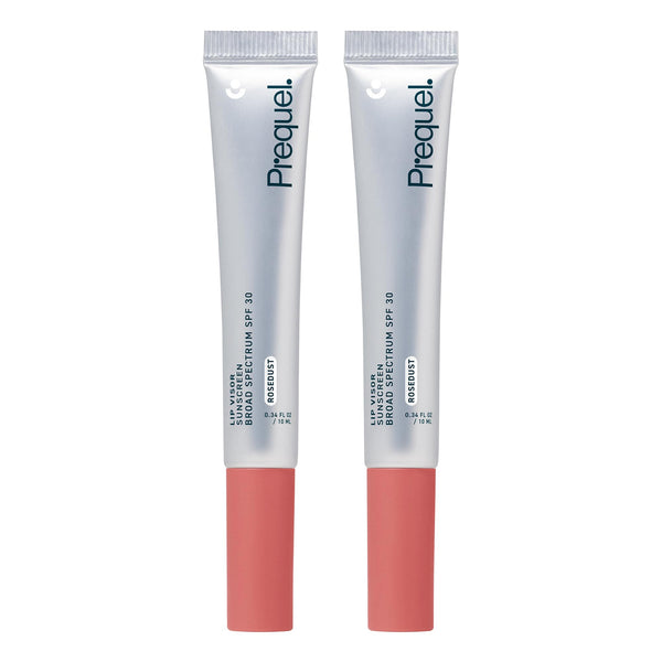 Prequel Skin Lip Visor, Tinted Lip Balm with SPF 30 PA+++. Rosedust, Mint Flavor, Rosy Nude Shade with Non-Sticky Finish – Moisturizing Semi Gloss Balm Sunscreen for Daily Use - 2 Pack