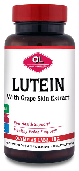 Olympian Labs Lutein 20 mg, 60 Capsules Formulated with FloraGLO and Grape Skin Extract, Supporting Healthy Vision and Eye Function