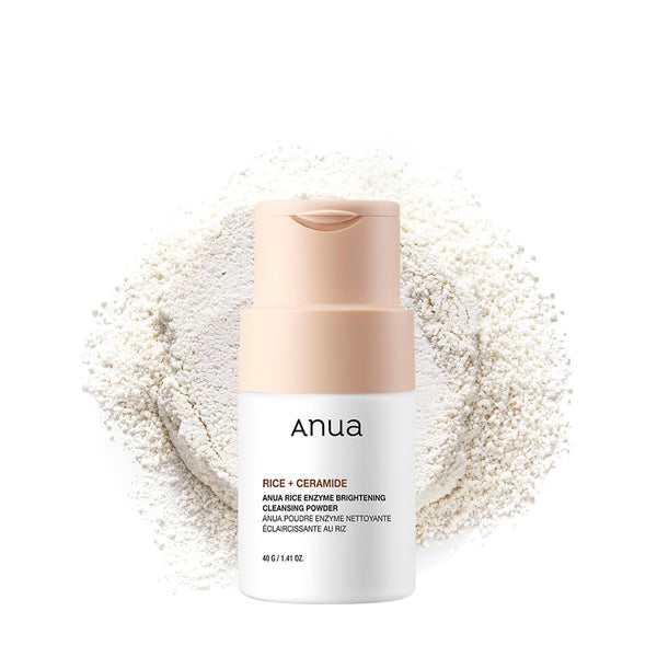 ANUA Rice Enzyme Brightening Cleansing Powder, Exfoliating Powder-to-Foam Cleanser, Smooth Texture & Clarity, Hydrating & Gentle Formula, Korean Skincare,1.41 fl.oz