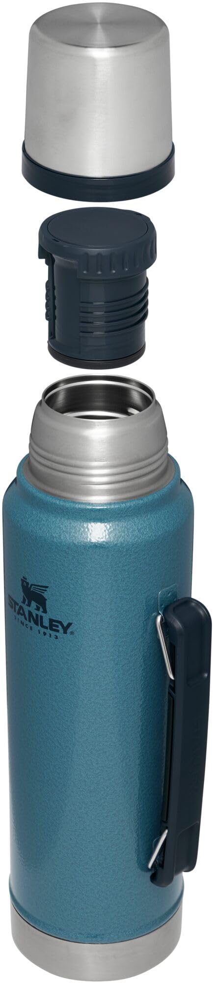 Stanley Classic Legendary Vacuum Bottle 1.1 qt | Wide Mouth with Leakproof Cup Lid | Keep Drinks Hot or Cold | Packable for Travel | Insulated Stainless Steel Thermos | BPA-Free | Hammertone Lake