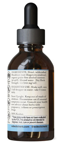Thumbnail for Eclectic Herb Wildcrafted Non-GMO Bloodroot | US Grown, Gluten Free, Soy Free, 100% Kosher | 2 fl oz (60 ml)