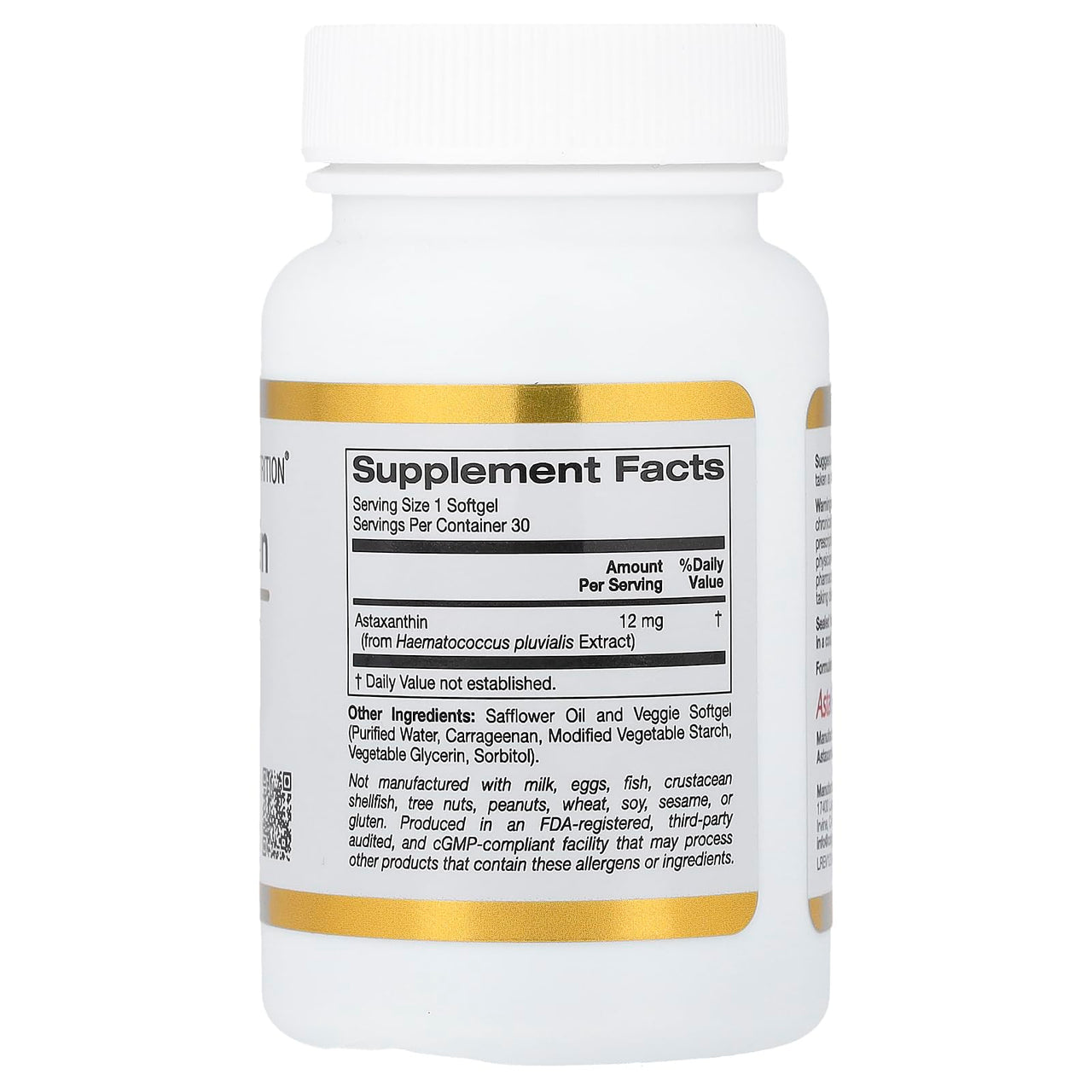 California Gold Nutrition Astaxanthin - Featuring AstaLif Pure Icelandic Astaxanthin - Gluten Free, Non-GMO - 12 mg - 30 Veggie Softgels