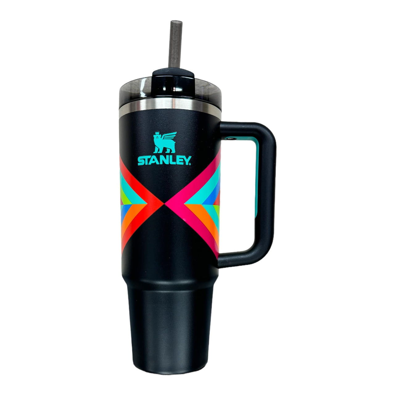 STANLEY Quencher H2.0 FlowState Stainless Steel Vacuum Insulated Tumbler with Lid and Straw for Water, Iced Tea or Coffee (Hyper Geo, 40 oz)