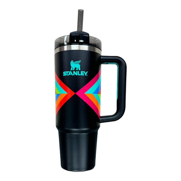 STANLEY Quencher H2.0 FlowState Stainless Steel Vacuum Insulated Tumbler with Lid and Straw for Water, Iced Tea or Coffee (Hyper Geo, 40 oz)
