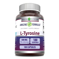 Thumbnail for Amazing Formulas L-Tyrosine Amino Acid Supplement | 500 Mg per Serving | 180 Capsules | Non-GMO | Gluten-Free | Made in USA
