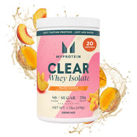 Thumbnail for Myprotein Clear Whey Isolate Protein Powder, 1.1 Lb (20 Servings) Peach Mango, 20g Protein per Serving, Naturally Flavored Drink Mix, Daily Protein Intake for Superior Performance