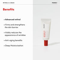 Thumbnail for FRANKLY Retinol 0.3% Cream, 0.7 fl oz - Intensive Retinol | Night Cream | Retinol, Ceramides & Natural Ginseng | Anti-aging, Wrinkles Care, Reduces Congestion and hyperpigmentation | Korean Skin Care