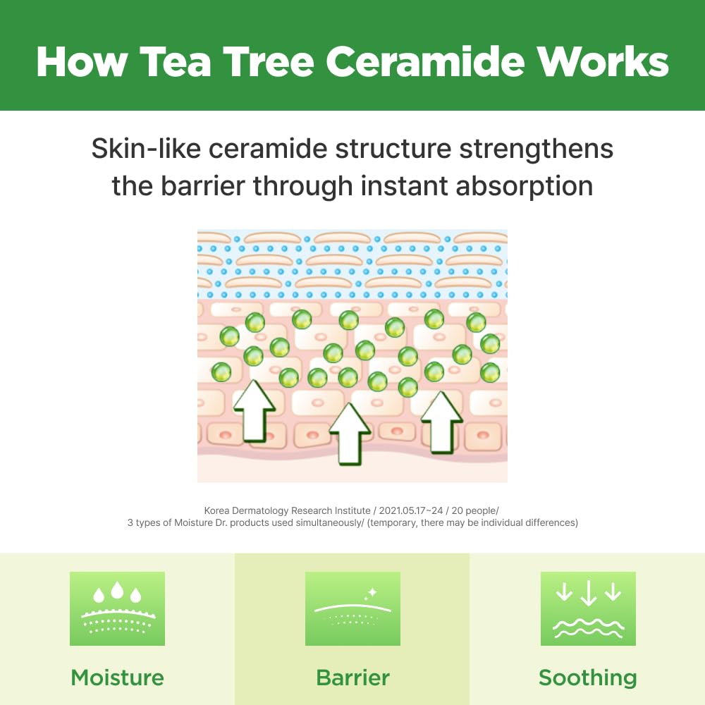 ISOI Moisture Dr. Mask Pack, Hydrating & Soothing Korean Sheet Mask for Face with Tea Tree, Ceramide & Hyaluronic Acid, Nourishing Skin Barrier Care, Korean Skin Care (10EA)
