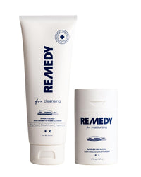 Thumbnail for Remedy Deep Hydration Essentials for Dry Skin | 2-Piece Daily Routine | Rich Cream Cleanser & Moisture Cream | Ceramides, Niacinamide, Squalane | Created by Dermatologist Dr. Shah | Vegan