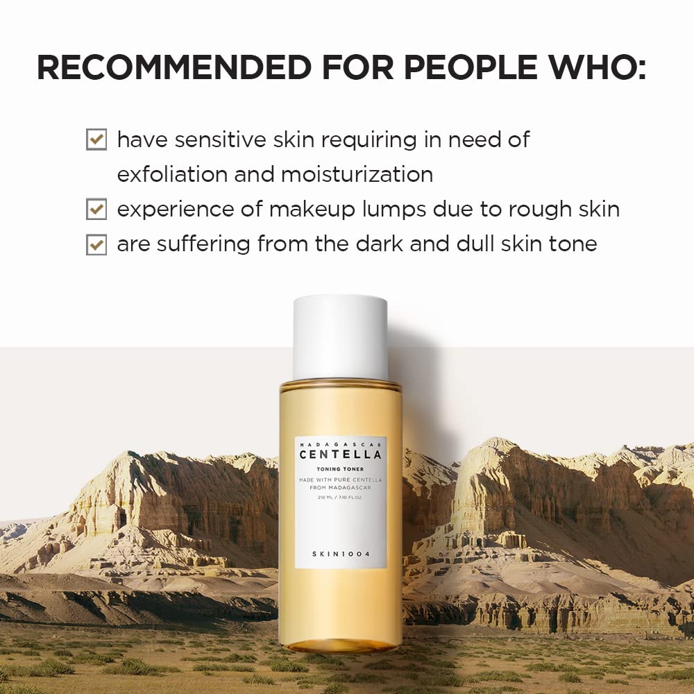SKIN1004 Madagascar Centella Toning Toner 7.10 fl.oz, 210ml, Daily Skin Care Solution for Sensitive Acne-Prone Skin