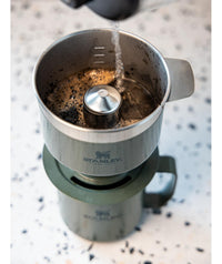 Thumbnail for STANLEY Perfect Brew Pour Over Set | 12 oz Camp Mug with Lid Included | Drip Coffee Maker with Reusable Filter | Insulated Stainless Steel | BPA-Free | Hammertone Silver