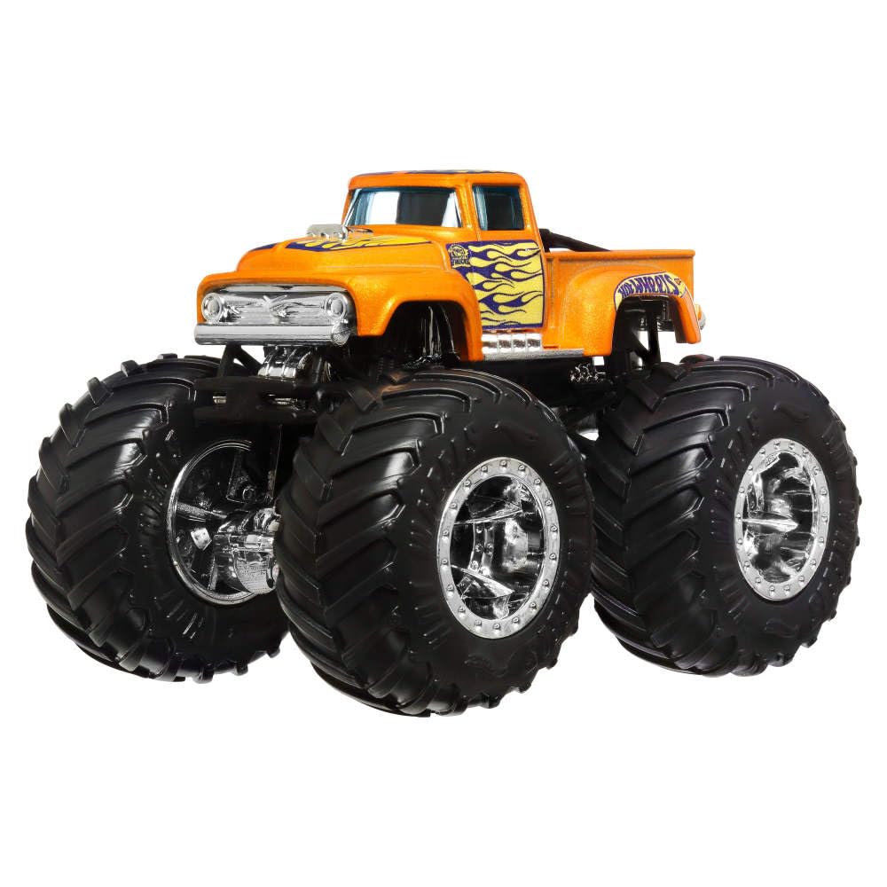Hot Wheels Monster Trucks 4-Pack, Set of 4 1:64 Scale Toy Vehicles with Giant Wheels (Styles May Vary)