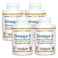 Thumbnail for Omega-3 Premium Fish Oil by California Gold Nutrition, Concentrated Formula with EPA & DHA, Support for Optimal Lipid Profile & Immune System, Gluten Free, Non-GMO, 100 Fish Gelatin Softgels - 4 Pack