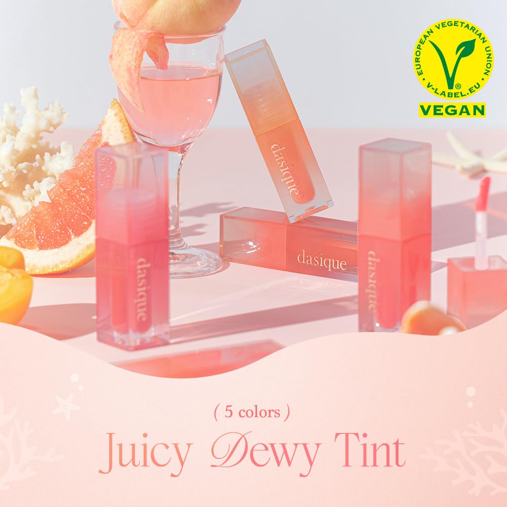 dasique Juicy Dewy Tint (15 Orange Coke) 0.12 oz | Light Application with moisture | Long Lasting & wearing Glossy Lip Stain, Non-sticky | Vegan, Cruelty-free | Korean makeup | stocking stuffers