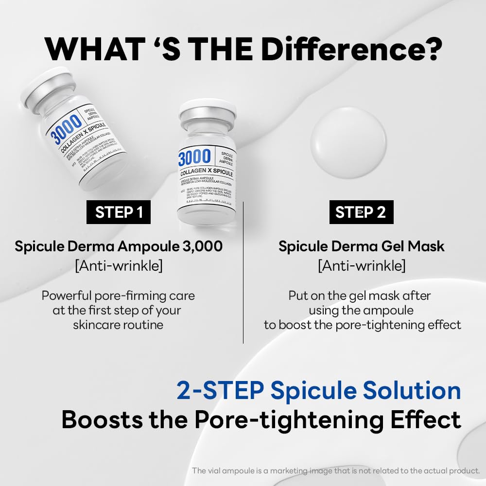 Mediheal Collagen Spicule 3000ppm Intensive Serum – Micro Needle Serum for Pore Care, Soothing & Skin Texture Improvement, 2-Step,Collagen Spicule Ampoule and Gel Mask Set,Skin Booster,10pcs