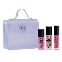 Thumbnail for Saie SaieGlow Starter Makeup Kit - Glowy Super Gel, Dew Blush, and Glossybounce Lip Gloss - Essential Makeup Set in a Mini Reusable Jelly Travel Bag (3 Count)