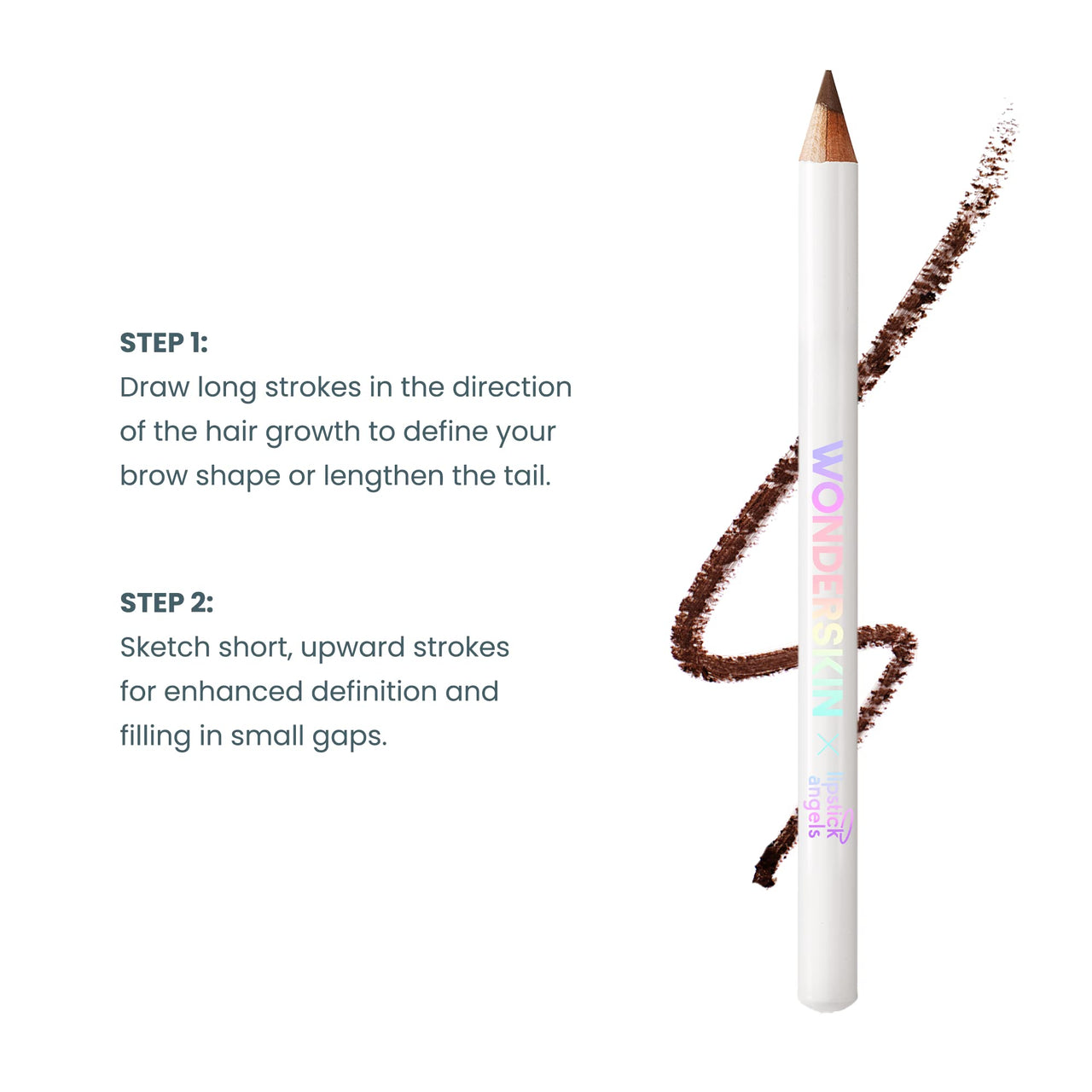 WONDERSKIN Eyebrow Pencil - Sharpenable Brow Pencil For Natural Looking Brows, Brown Eye Makeup, Long Lasting Eyebrow Pomade (Brunette)