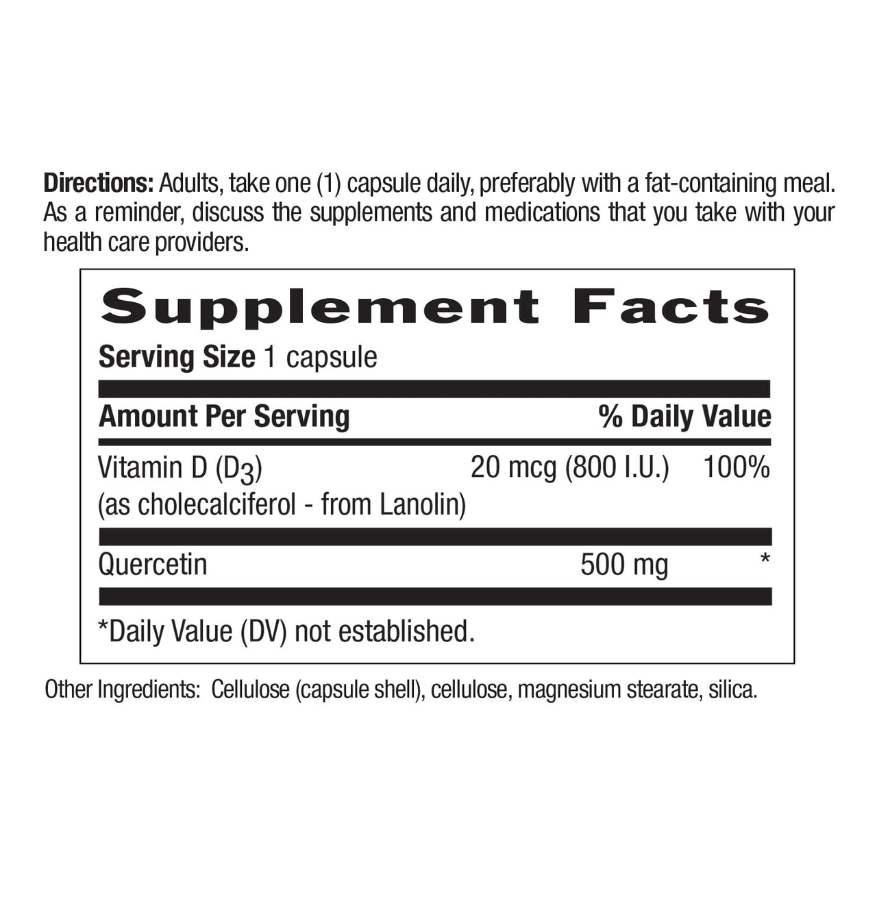 Country Life Quercetin 500mg Capsules with Vitamin D3 800 IU – Immune Support Supplement for Adults – Daily Immune Boosters – Quercetin Immune System Boost, 90 Capsules