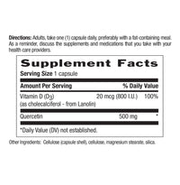 Thumbnail for Country Life Quercetin 500mg Capsules with Vitamin D3 800 IU – Immune Support Supplement for Adults – Daily Immune Boosters – Quercetin Immune System Boost, 90 Capsules