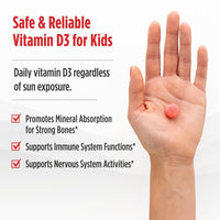 Thumbnail for Nordic Naturals Vitamin D3 Gummies Kids, Wild Watermelon Splash - 120 Gummies - 400 IU Vitamin D3 - Bone Health, Healthy Immunity - Non-GMO, Vegetarian - 120 Servings