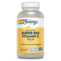 Thumbnail for Solaray Super Bio Vitamin C 1000mg, Buffered, Time Release Capsules with Bioflavonoids, Two-Stage for High Absorption & All Day Immune Support, Vegan, 60 Day Guarantee, 125 Servings, 250 VegCaps