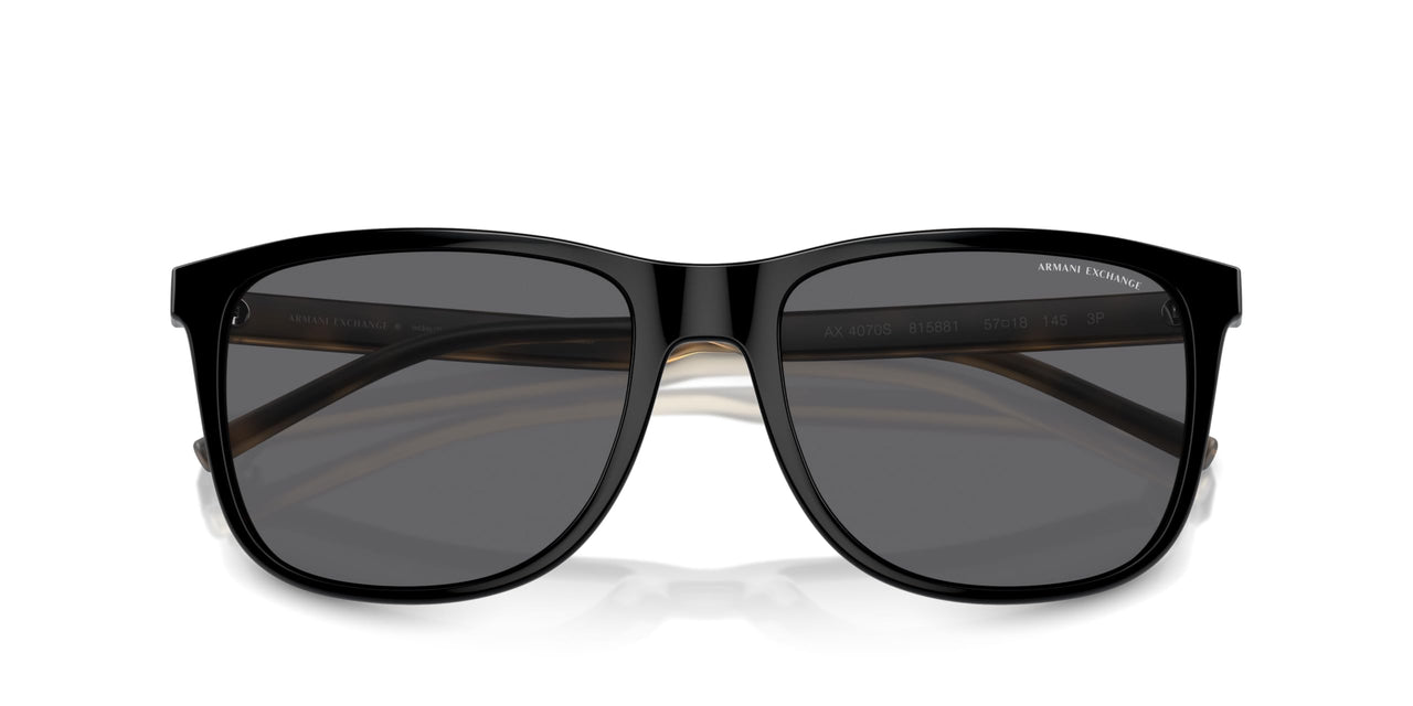 A|X ARMANI EXCHANGE Men's AX4070S Square Sunglasses, Black/Grey Polarized, 57 mm