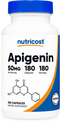 Thumbnail for Nutricost Apigenin 50mg, 180 Capsules - Non-GMO, Gluten Free, Vegan