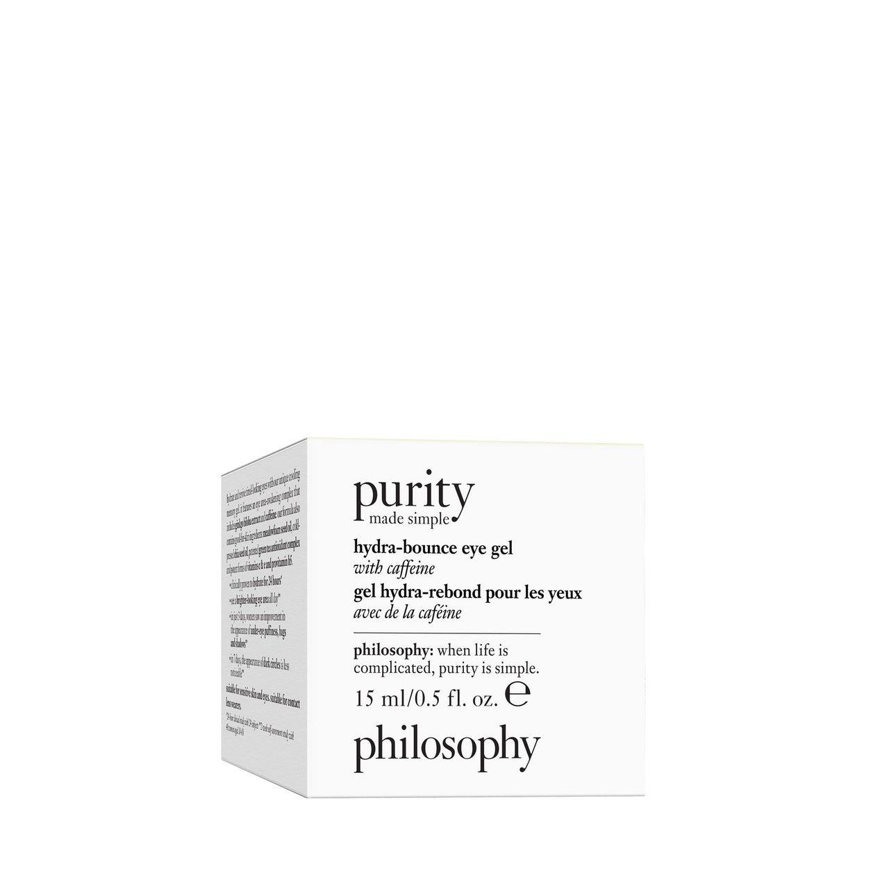 philosophy purity made simple hydra-bounce eye gel - with meadowfoam seed oil, shea butter & gingko extract – provides 24-hour hydration for brighter & smoother skin - 0.5 fl oz