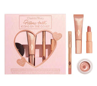 Thumbnail for Charlotte Tilbury Limited Edition Pillow Talk Icons On The Go 4 Piece Makeup Kit - Mini Highlight, Mini Lip Liner, Lipstick, Full Size Eye Shadow