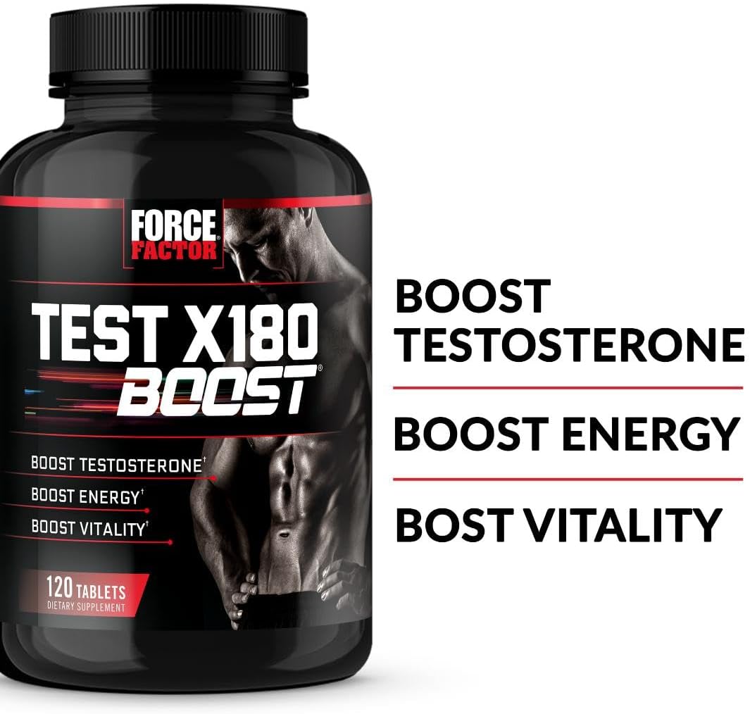 Force Factor Test X180 Boost Tablets For Men, Boost Energy, Increase Stamina, Enhance Vitality