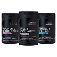 Thumbnail for Sports Research® for Her Pack - Biotin-Infused Collagen Peptides Complex + Women's Probiotics with Prebiotics + Triple Strength Omega 3 Fish Oil