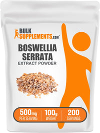Thumbnail for BulkSupplements.com Boswellia Serrata Extract Powder - Boswellia Supplement, from Frankincense Resin - Vegan & Gluten Free, 500mg per Serving, 100g (3.5 oz) (Pack of 1)