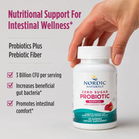 Thumbnail for Nordic Naturals Zero Sugar Probiotic Gummies - Strawberry Watermelon Flavor - 40 Gummies - Supports Digestive Wellness & Immune Health - Non-GMO - Third Party Tested - Vegan - 20 Servings