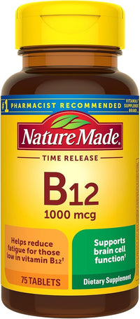 Thumbnail for Nature Made Vitamin B12 1000 mcg, Dietary Supplement For Energy Metabolism Support, 75 Time Release Tablets, 75 Day Supply