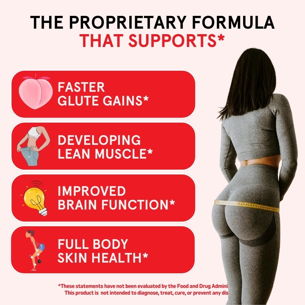 Peach Perfect Creatine Blend for Women – Micronized Creatine Monohydrate with BCAA & Collagen for Glute Strength Support – Pink Lemonade – 30 Servings