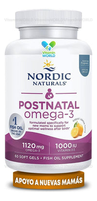 Thumbnail for Nordic Naturals Postnatal Omega-3, Lemon - 60 Soft Gels - 1120 Total Omega-3 + 1000 IU Vitamin D3 - Formulated for New Moms; Supports Optimal Wellness, Positive Mood, Healthy Metabolism - 30 Servings