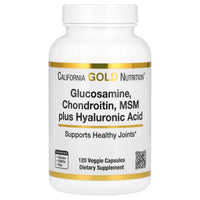 Thumbnail for California Gold Nutrition Glucosamine, Chondroitin, MSM Plus Hyaluronic Acid, 120 Veggie Caps