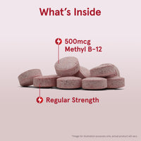 Thumbnail for Jarrow Formulas® Methyl B-12 Tablets, 500 mg, Dietary Supplement for Cellular Energy Production and Brain Health Support, 100 Cherry Flavor Chewable Tablets, 100 Day Supply