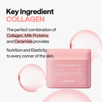 Thumbnail for MEDIHEAL Collagen Ampoule Facial Toner Pads - Collagen & Ceramide - Skin Firming & Restore Elasticity & Deep Hydration - Tighten Wrinkles & Lines - Vegan Eco Silk Fabric