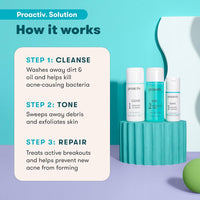 Thumbnail for Proactiv 3 Step Acne Treatment w/ Pimple Patches - Benzoyl Peroxide Face Wash, Repairing Acne Spot Treatment for Face and Body, Exfoliating Toner - 90 Day Complete Acne Skin Care Kit + Pimple Patches